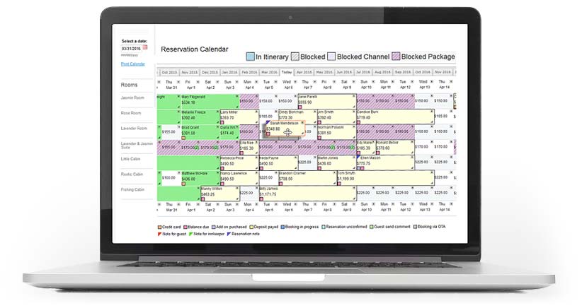 Supercharged Inn Reservation Calendar